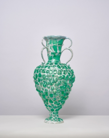 Green Vessel with 3 Double Handles