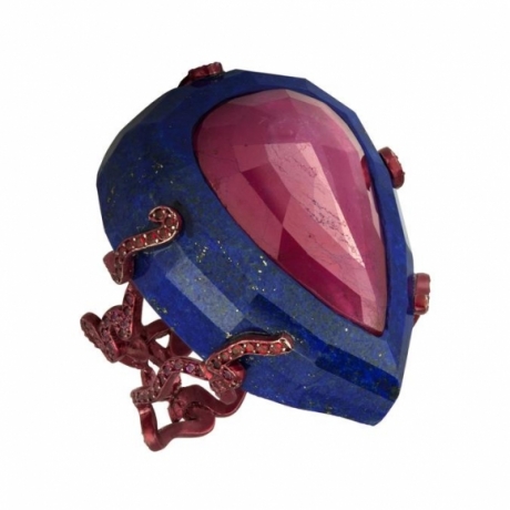 Ruby and Lapis Lazuli Ring
